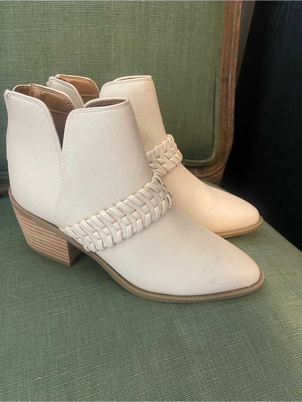 Dolce Vita Cream Braided Strap Ankle Booties